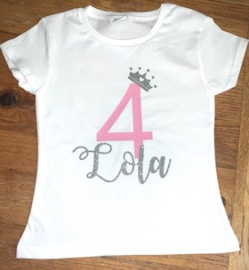 Glitter Crown Personalised T-Shirt