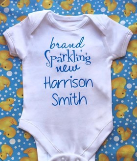 'Brand Sparkling New' Baby Grow